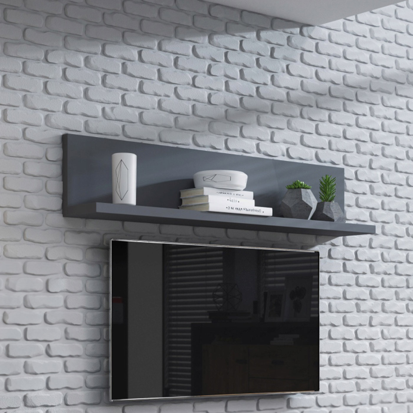 Wandplank Bologna - Wotan Eiken / Antraciet