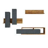 Wandcombinatie Bologna - Vuren / Antraciet