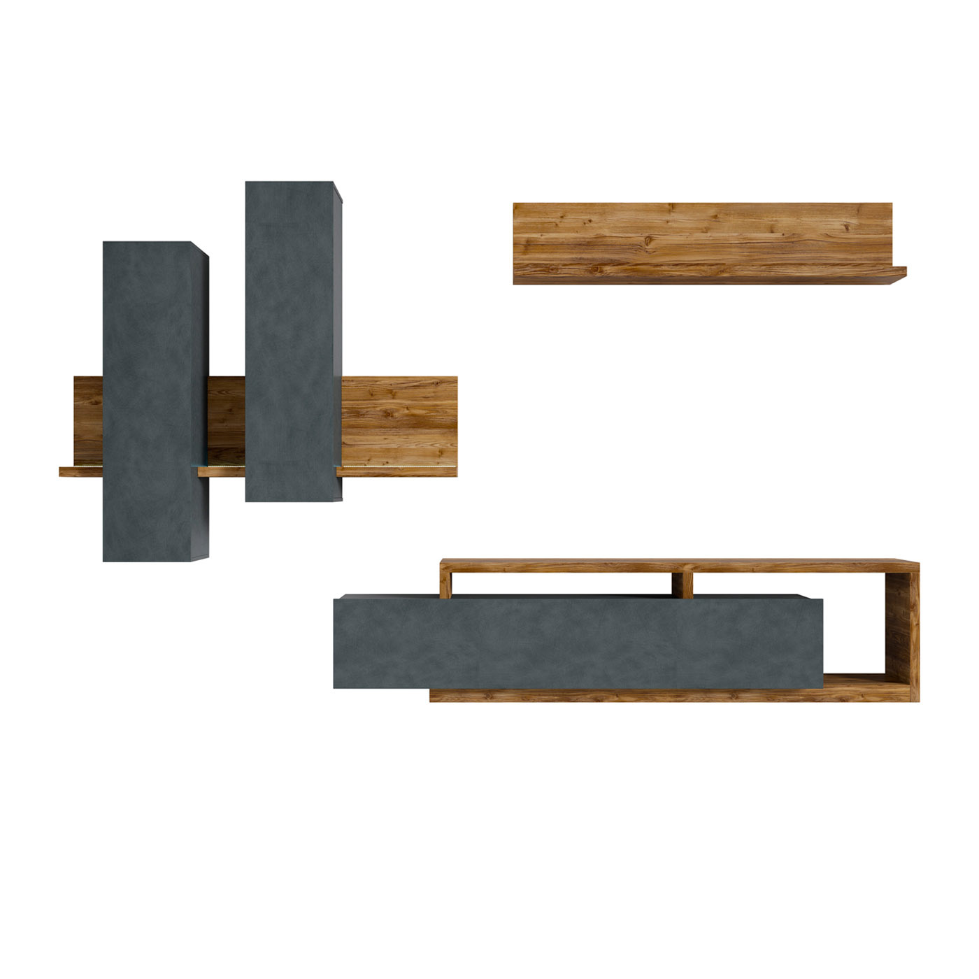 Wandcombinatie Bologna - Vuren / Antraciet