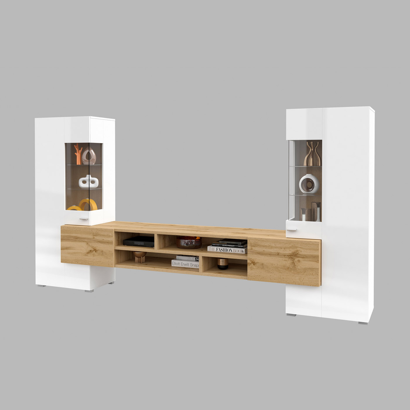 Wandcombinatie Koblenz - Wotan Eiken / Wit