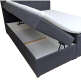 OP=OP Opberg Boxspring Croco 180 x 200 Velvet Beige - met 40 cm opbergruimte | Incl. Voetbord, 2 Hockers en Dekenkist