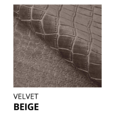 OP=OP Opberg Boxspring Croco 180 x 200 Velvet Beige - met 40 cm opbergruimte | Incl. Voetbord, 2 Hockers en Dekenkist
