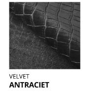 OP=OP Opberg Boxspring Croco 200 x 200 Velvet Antraciet | Incl. Voetbord + Pocketvering + 1x Hocker