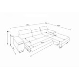 OP=OP Slaapbank met opbergruimte Sem | Zwart | Links | L-Hoekbank