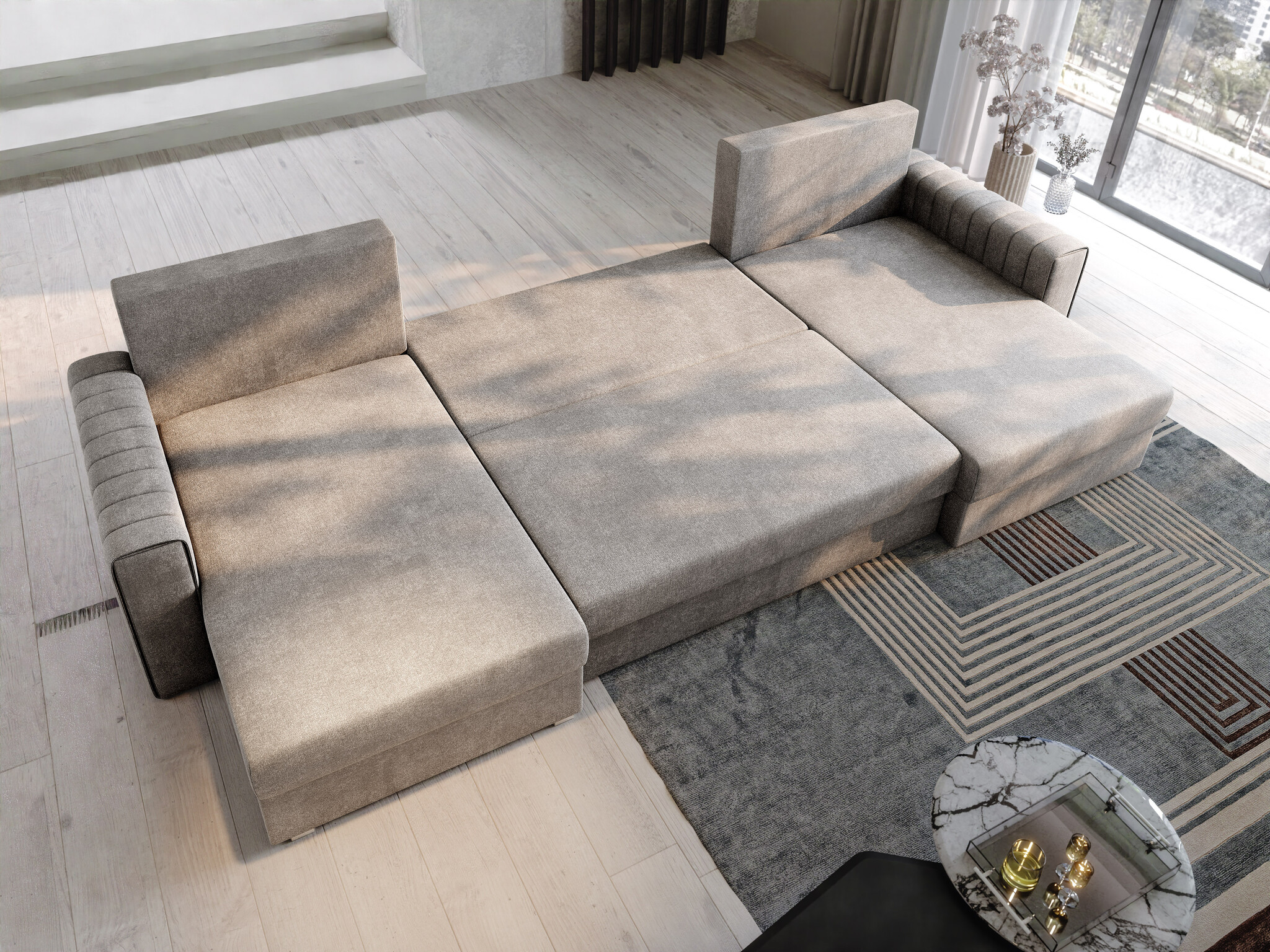 OP=OP Slaapbank met opbergruimte Noa | U-bank | Preston Zand