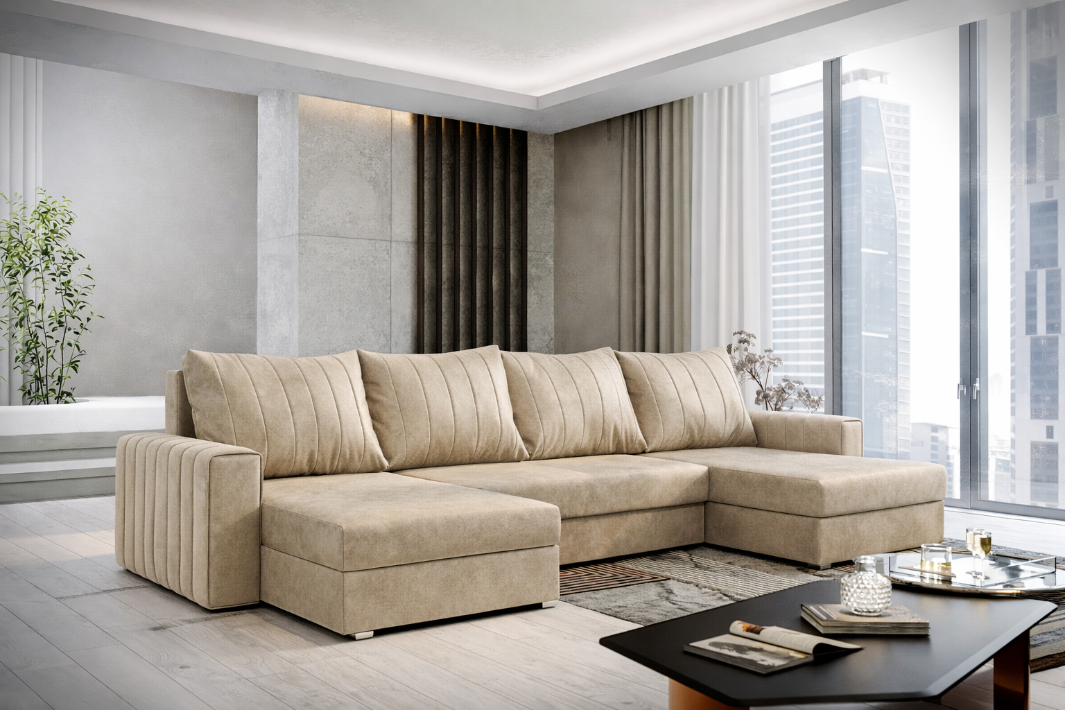 OP=OP Slaapbank met opbergruimte Noa | U-bank | Preston Zand