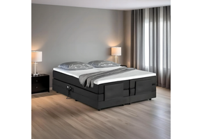 2dekans Elektrische Boxspring Delux - Zonder hoofdbord - 160 x 200 Skaileer Zwart [Stofschade hoeken + Niet in originele verpakking]