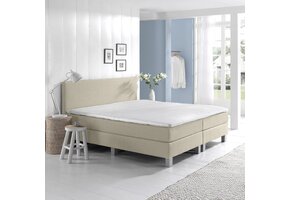 OP=OP Vaste boxspring Basic - 200 x 200 Naturel Beige