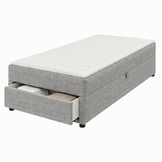 2dekans Opberg Box Rechts 90 x 210 - Teddy Grijs - incl. Matras ( Scheur in bodemplaat - Niet in originele verpakking)