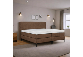 OP=OP Vaste boxspring Basic - 180 x 200 Bruin |  1x Groot Medium Antislip Matras