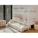 2dekans Stapelbed met Lade Bas - 3-persoons - Naturel/Hout - 90 x 200 - Kinderbed | Niet in originele verpakking