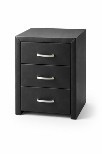 2dekans Hockers / Nachtkastje met 3 lades - Skaileer Zwart - Met lichte stofschade - Niet in originele verpakking