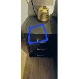 2dekans Hockers / Nachtkastje met 3 lades - Skaileer Zwart - Met lichte stofschade - Niet in originele verpakking