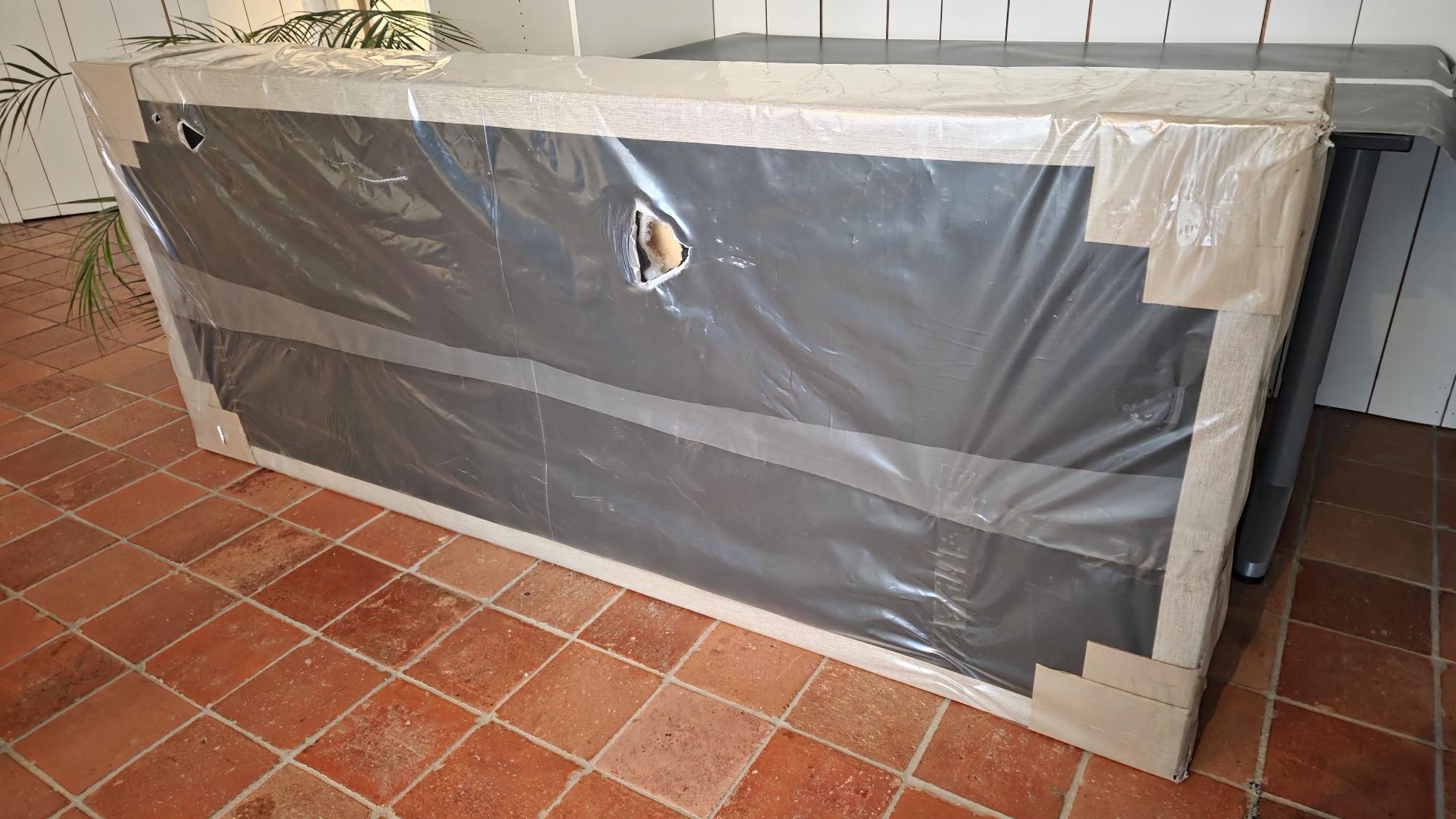 2dekans Vaste Boxspring  Box Zonder Matras - 90 x 220 Beige - Verhoogde 30 cm Box  (Stofschade - Niet in originele verpakking - Kans op schade)