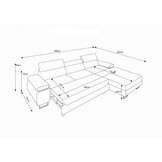 2dekans Slaapbank met opbergruimte Sem | Preston Antraciet| Links | L-Hoekbank | Stofschade + Niet in originele verpakking