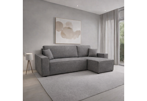 2dekans Slaapbank Karlo - Velvet Antraciet - L-Hoekbank 3-zits met opbergruimte - Universeel | Niet in originele verpakking - Kans op schade