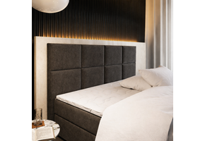 2dekans Hoofdbord Levi  200 x 120 Suede Mosgroen - Stofschade zijkant