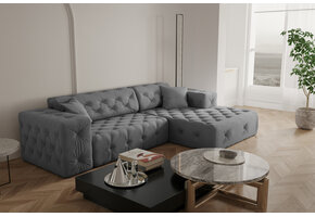 Showroommodel Loungebank Malibu Grijs - Rechts - Niet in originele verpakking - Kans op schade