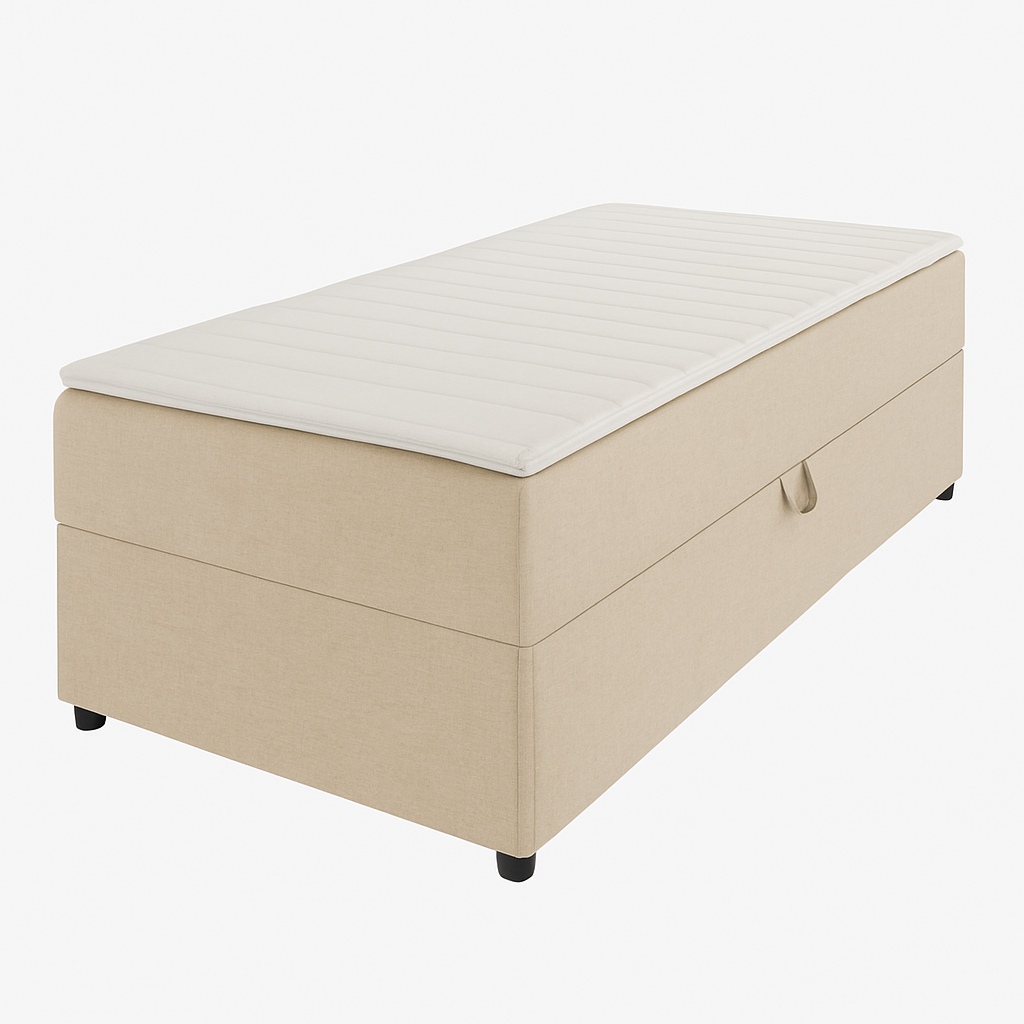 2dekans Opberg Box Rechts 90 x 200 Beige - incl. Matras (Niet in originele verpakking - Kans op schade)