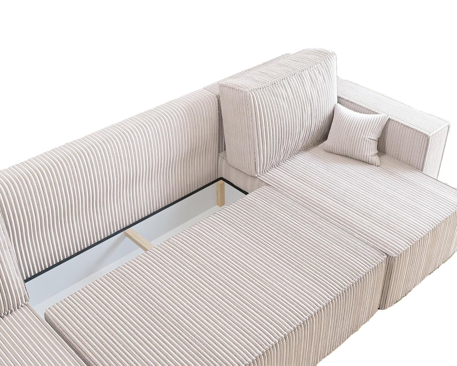 2dekans U-bank Karlo - Ribstof Antraciet - Slaapbank met opbergruimte -  4 zits (Niet in originele verpakking)