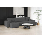 2dekans U-bank Karlo - Ribstof Antraciet - Slaapbank met opbergruimte -  4 zits (Niet in originele verpakking)