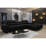 OP=OP Slaapbank met opbergruimte Sem | Zwart | Links | L-Hoekbank