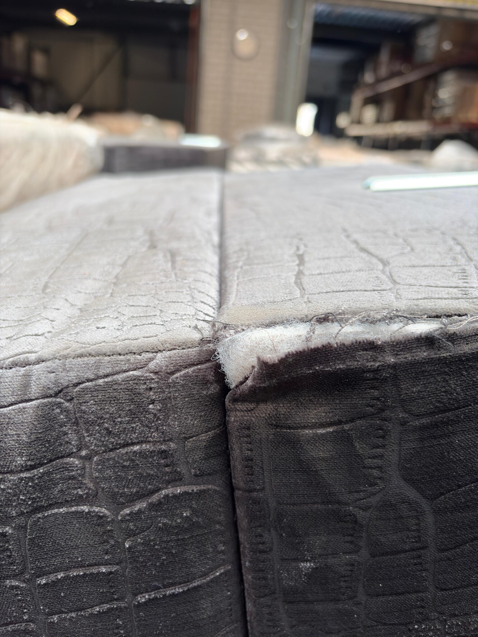 2dekans Opberg Box Links 70 x 200 Croco Antraciet - incl. Matras (Stofschade op hoekje - Niet in originele verpakking - Kans op schade)