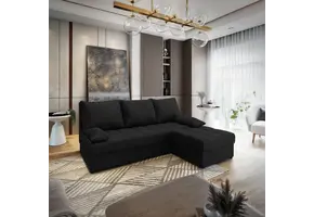 2dekans Hoekbank Rio - Zwart - Universeel - Slaapbank met opbergruimte [Niet in originele verpakking - Kans op schade]