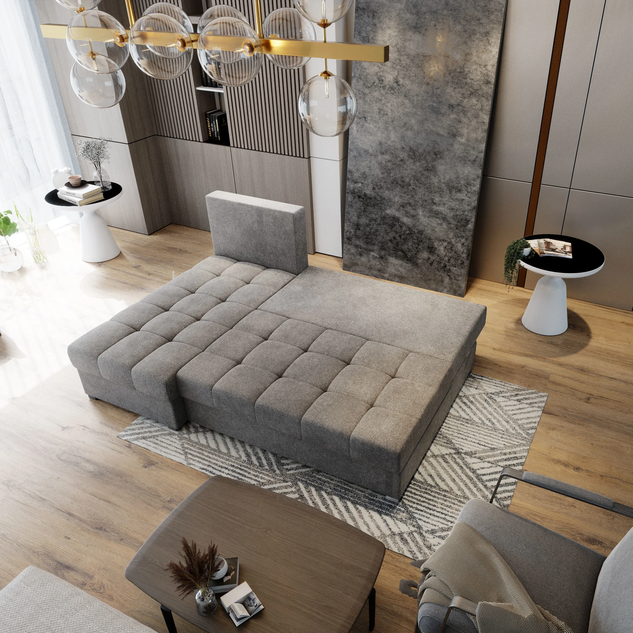 2dekans Hoekbank Rio - Zwart - Universeel - Slaapbank met opbergruimte [Niet in originele verpakking - Kans op schade]