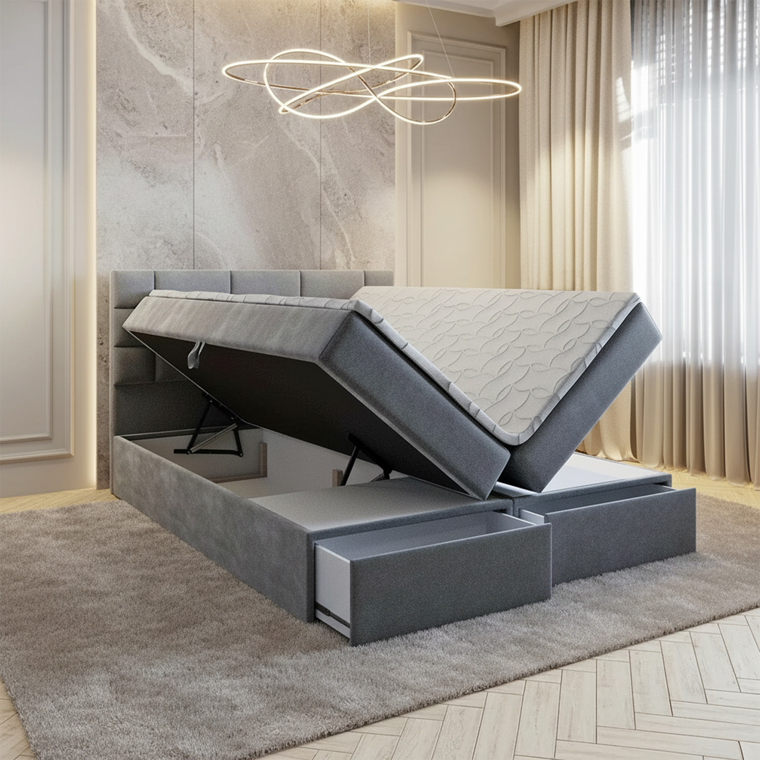 Boxspring Brick met Lade & Opbergruimte