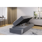 2dekans Opberg Box met Lade - Rechts | 70 x 200 Grijs - incl. Matras  (Stofschade - Niet in originele verpakking - Kans op schade)