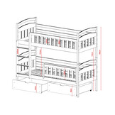 2dekans Stapelbed met Lade Ilias - 2-persoons - 90 x 200 - Kinderbed | Niet in originele verpakking