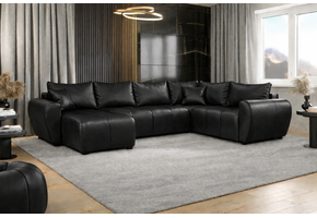 2dekans Slaapbank met opbergruimte Max | Rechts | Skaileer Zwart - U-bank XL - (Kuil - Niet in originele verpakking)