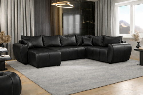 2dekans Slaapbank met opbergruimte Max | Rechts | Skaileer Zwart - U-bank XL - (Kuil - Niet in originele verpakking)