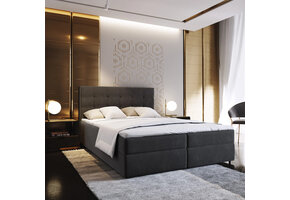 2dekans Boxspring met opbergruimte Bloss - 160 x 200  Antraciet  [Kleine stofschades / Niet zichtzijde]