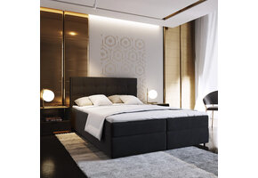 2dekans Boxspring met opbergruimte Bloss - 140 x 200  Zwart [Kleine stofschades aan boxen en hoofdbord]