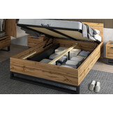 OP=OP Houten Bed met Opbergruimte Halmstad - Wotan Eiken - 160 x 200