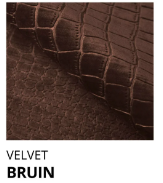 OP=OP Vaste Boxspring Croco - 80 x 200 Velvet Bruin | Incl. Voetbord