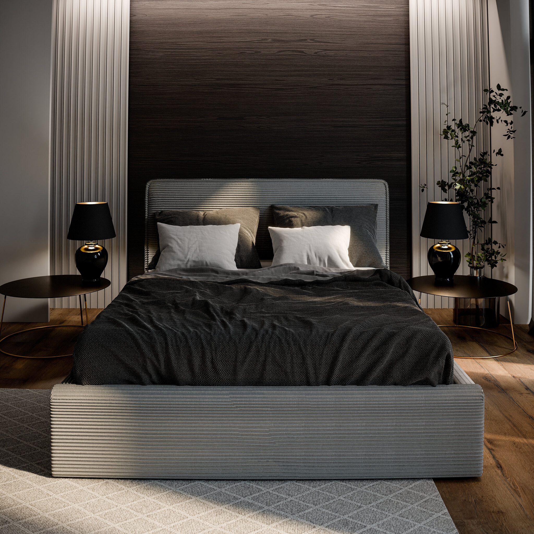 OP=OP Opberg Bed Parma 180 x 200 Ijsblauw