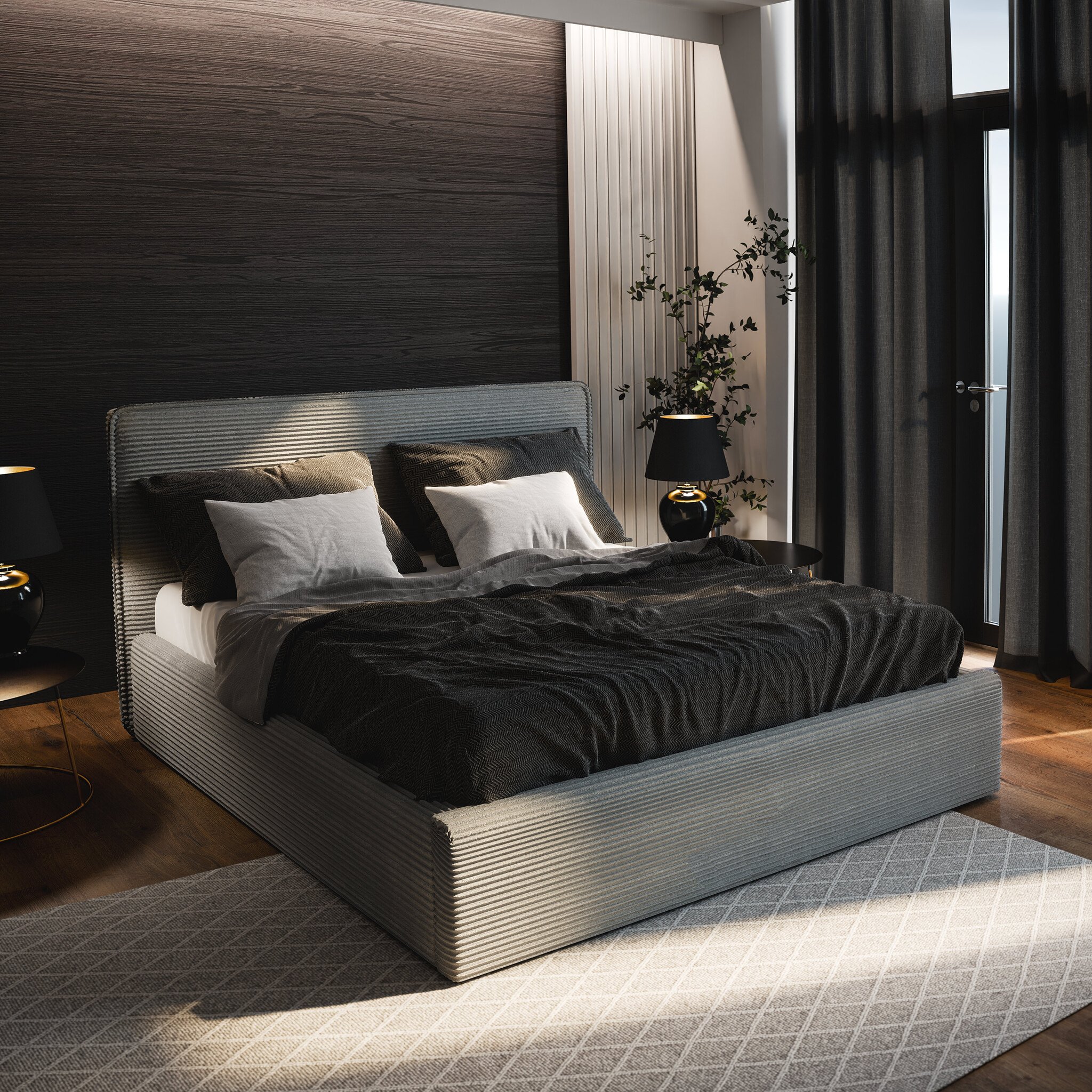 OP=OP Opberg Bed Parma 180 x 200 Ijsblauw