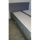 2dekans Opberg Boxspring Chevron 160 x 200 Velvet Licht Grijs - Krakend geluid + Schade - Niet in originele verpakking