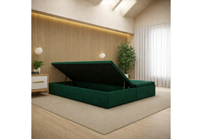 OP=OP Opberg boxspring Zonder Matras Zonder Hoofdbord - 160 x 200 Velvet Groen - Niet in originele verpakking