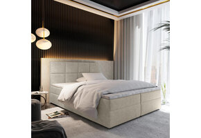 2dekans Opberg Boxspring Levi 180 x 200 Creme - (Stofschade hoekjes - Niet in originele verpakking - Kans op schade)