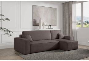 2dekans Hoekbank Karlo Ribstof Taupe - Universeel - Slaapbank met opbergruimte [Niet in originele verpakking]