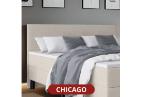 OP=OP Vaste Boxspring Chicago - 180 x 200 Beige | Incl. Pocketvering
