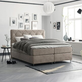 OP=OP Boxspring Vast Phoeix - 180 x 200 Velvet Taupe - Incl Pocketvering