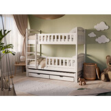 OP=OP Stapelbed met Lade Bas - 3-persoons -Wit - 90 x 200 - Kinderbed