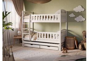 OP=OP Stapelbed met Lade Bas - 3-persoons -Wit - 90 x 200 - Kinderbed