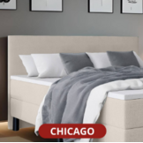OP=OP Vaste Boxspring Chicago - 160 x 200 Zwart/Antraciet | Incl. Pocketvering