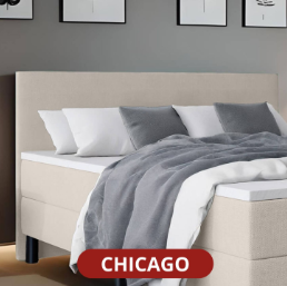 OP=OP Vaste Boxspring Chicago - 160 x 200 Zwart/Antraciet | Incl. Pocketvering